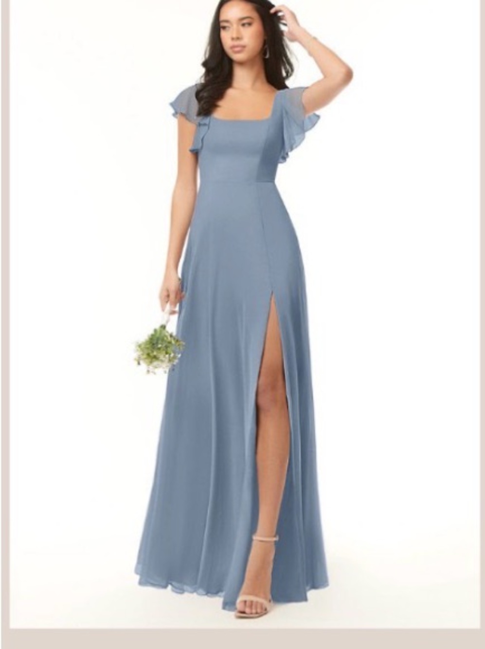 Azazie A-Line Square Neck Floor-Length Chiffon Bridesmaid Dresses